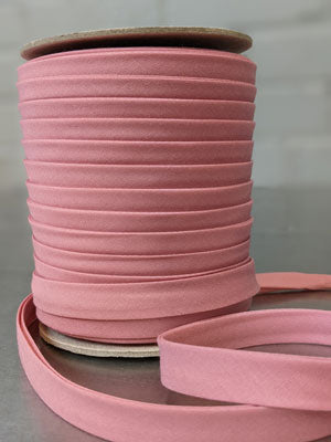 13mm Bias Tape Poly Cotton 65/35 DUSTY PINK (1/2 yard)