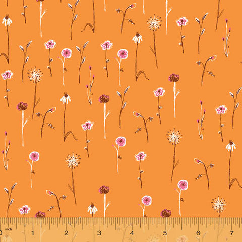 COTTON - Heather Ross - Far Far Away 3 - Wildflowers - Orange