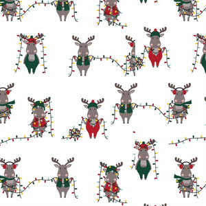 Flannel  - 100% Cotton - PURELY CANADIAN EH: 100 YEAR COLLECTIONS FLANNEL- ROBERT KAUFMAN - Moose Lights - (1/2 yard)