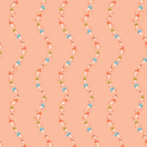 ORGANIC COTTON - Cloud 9 fabrics - Woodland Creatures - Mushroom Vines - Pink