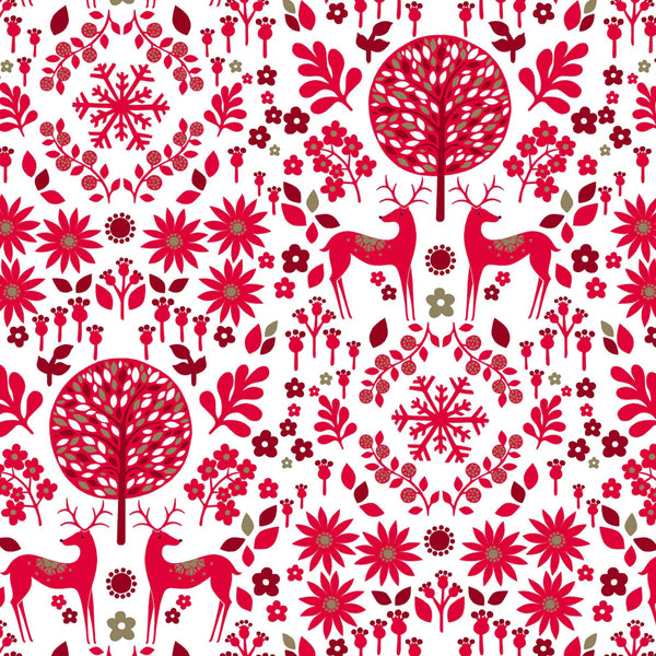 COTTON - Dashwood Studios - Starlit Hollow - Red with Metallic Accents