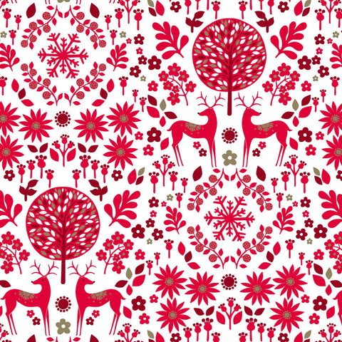 COTTON - Dashwood Studios - Starlit Hollow - Red with Metallic Accents