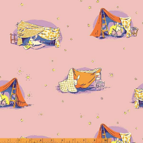 COTTON - Heather Ross - Lucky Rabbit - Quilt Tent - Lilac