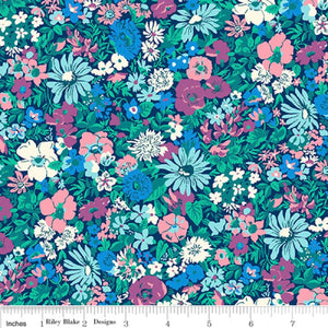 COTTON - Liberty Fabrics - Flower Show Midnight Garden Malvern Meadow E