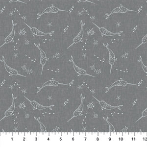 COTTON - FIGO fabrics - Calm Waters - Narwhals Gray