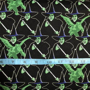 LICENSED COTTON - Wizard of Oz - Black with original Green Wicked Witch of the West