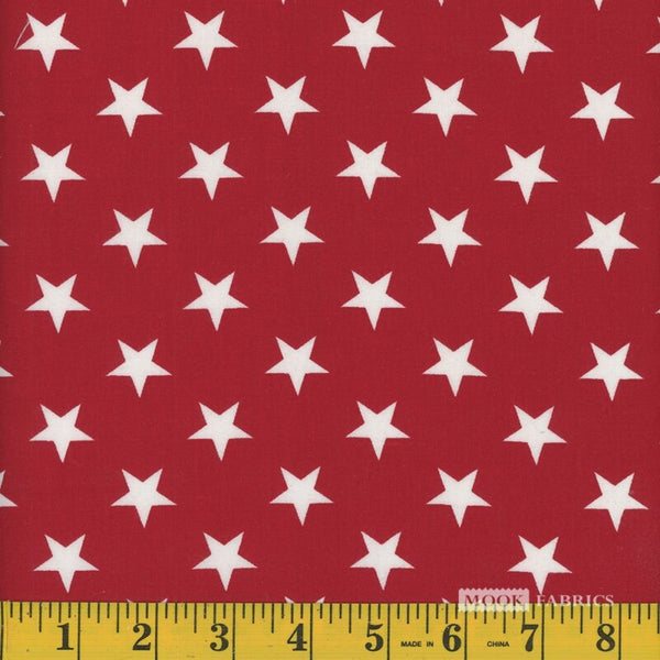 WIDEBACK COTTON - 108" wide Cotton - Red and White Stars (1/2 yard)