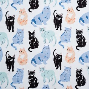 ORGANIC COTTON - Kitty Garden Poplin: Miau - Birch Organic Fabric