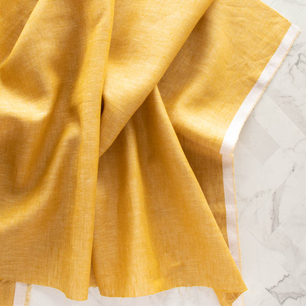 Birch Fabrics - Lemon Bar Yarn Dyed 100% Linen - OEKO-Tex - 56" wide (1/2 yard)