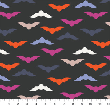 COTTON - FIGO fabrics - Ghost Town - Dana Willard - Big Bats Black