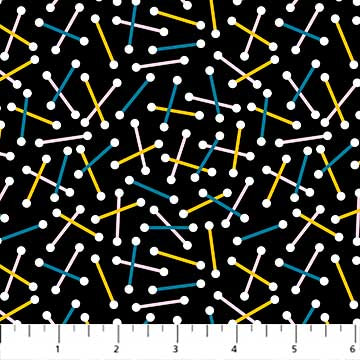 COTTON - FIGO fabrics - Retro Rove Black Crisscross