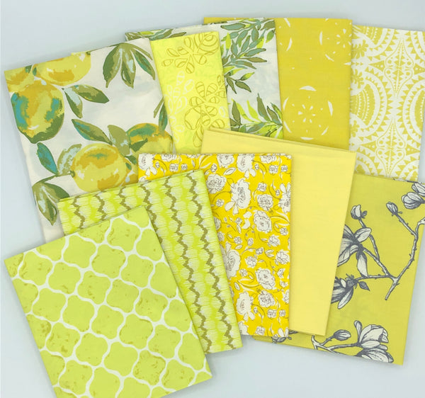 Fat Quarter Bundle - Color Master Curated bundles - Art Gallery Fabrics - Lemon Green Edition